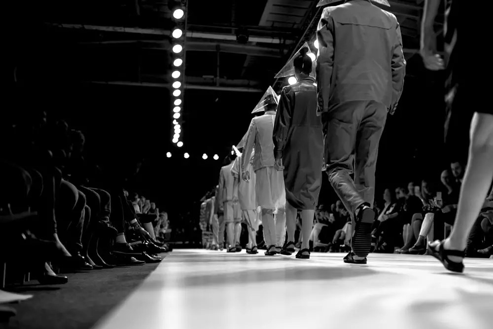 Models walk as part of Paris Fashion Week schedule